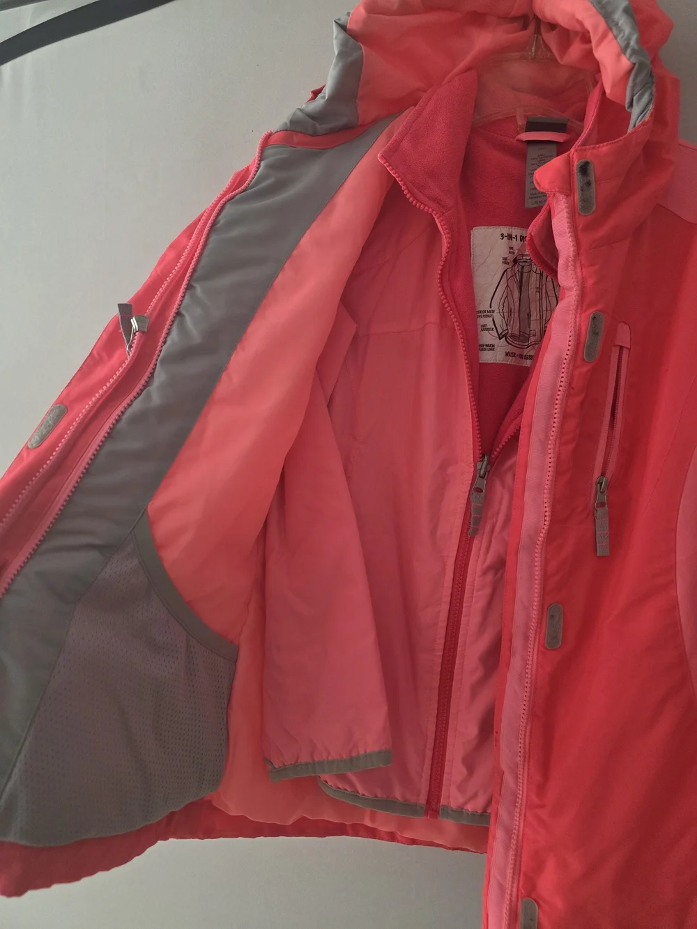 Champion Women's Coral-Red Hooded Ski Jacket